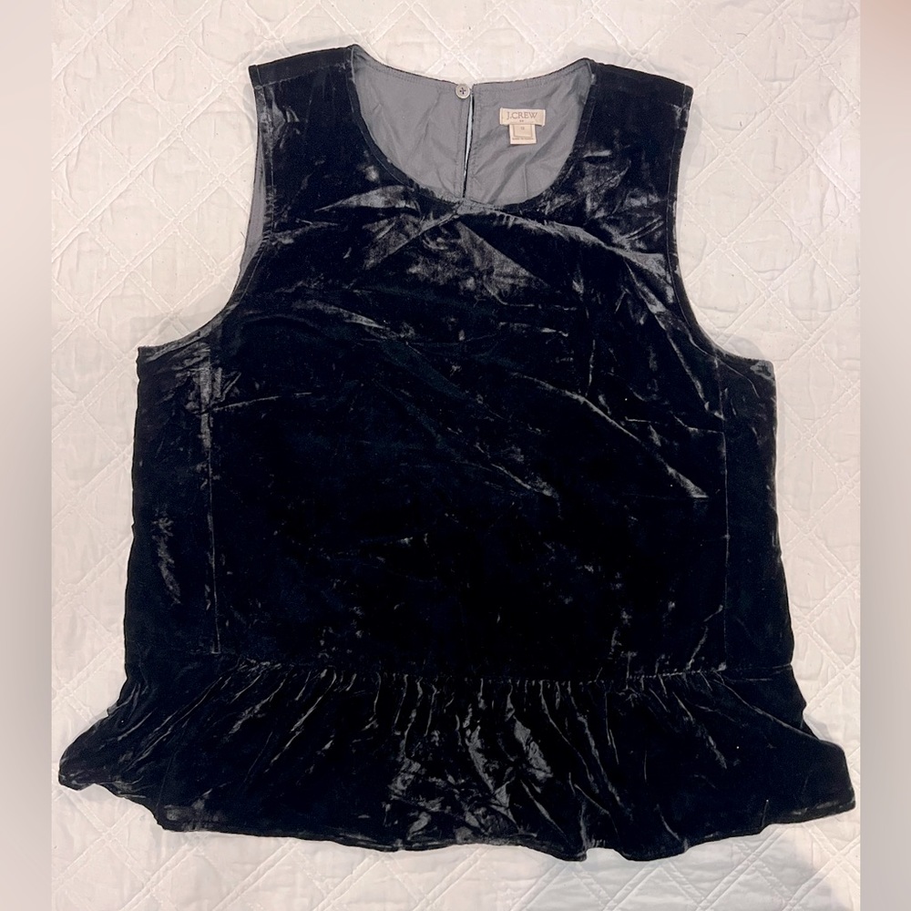 J. Crew Black Velvet Blouse